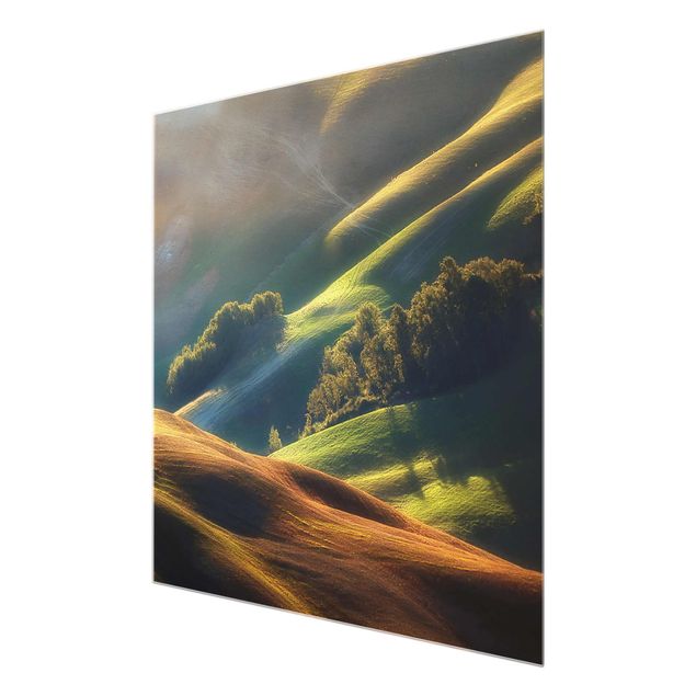 Glass print - Tuscany in the Morning