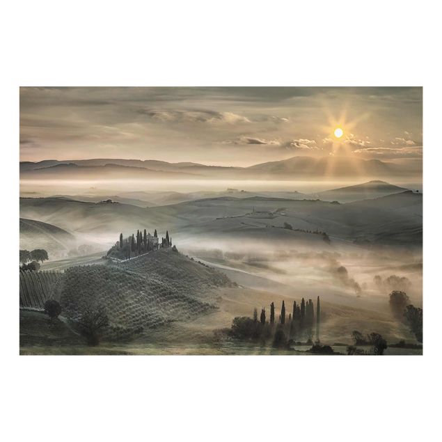 Glass print - Tuscany-Morning