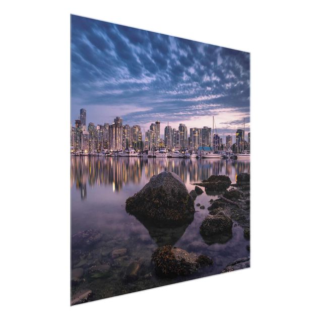 Glass print - Vancouver At Sunset