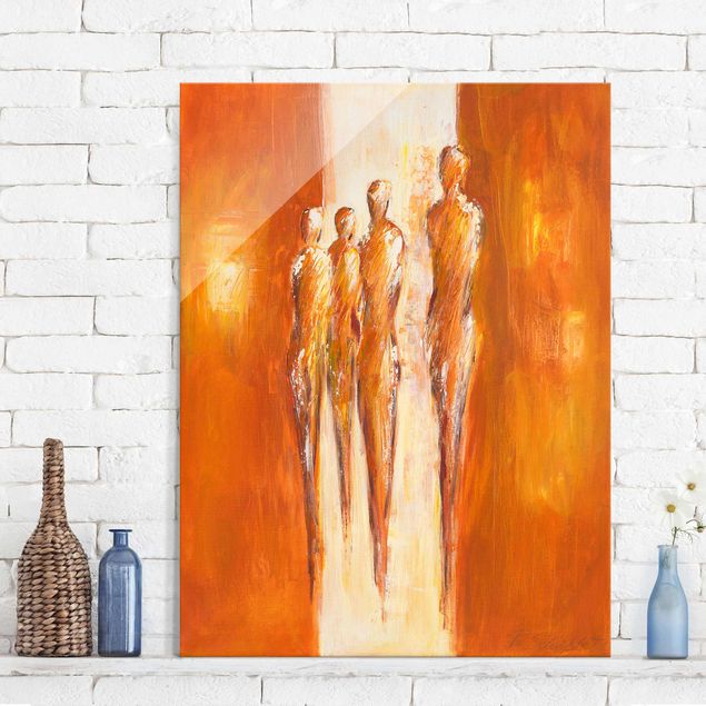 Glas Magnettafel Petra Schüßler - Four Figures In Orange 02