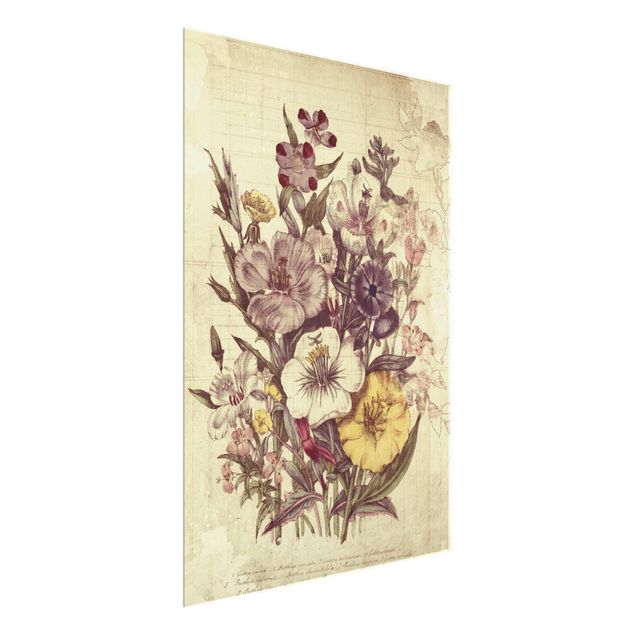 Glass print - Vintage Letter Bouquet