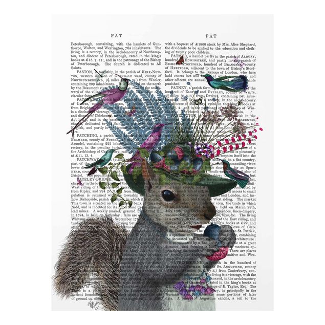 Glass print - Fowler - Squirrel With Acorns