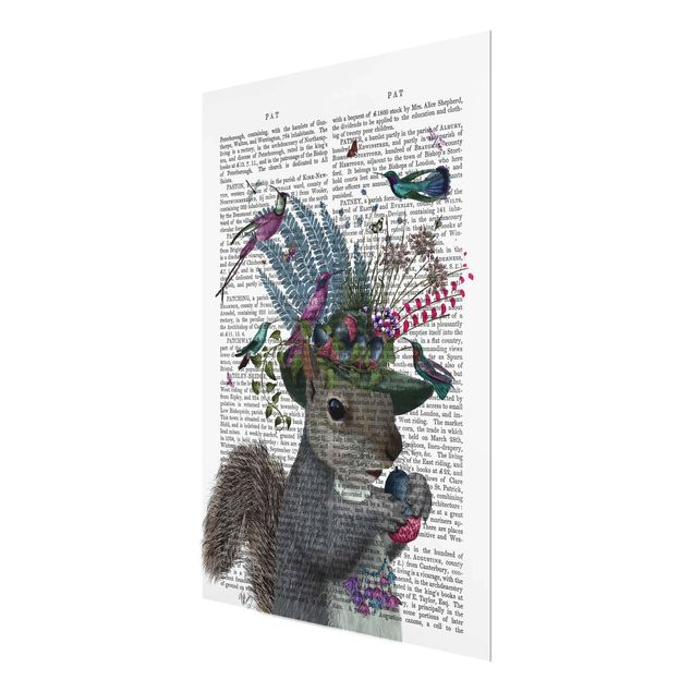 Glass print - Fowler - Squirrel With Acorns