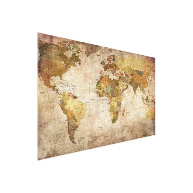 Glass print - World map