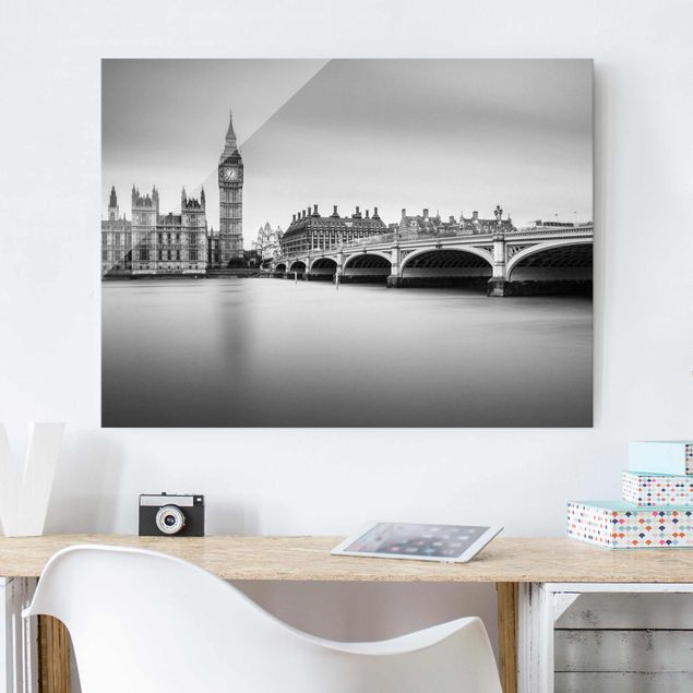 Magnettafel Glas Westminster Bridge And Big Ben