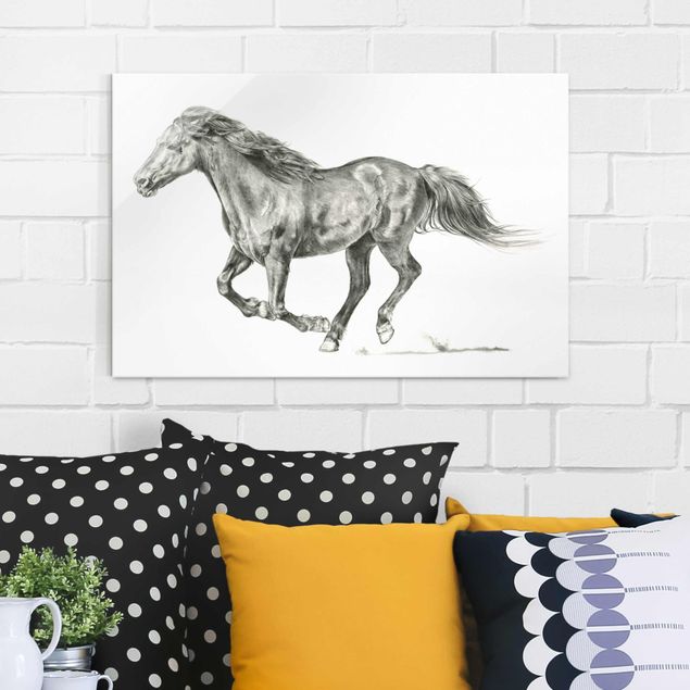 Glass print - Wild Horse Trial - Mare