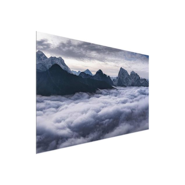 Glass print - Sea Of ​​Clouds In The Himalayas