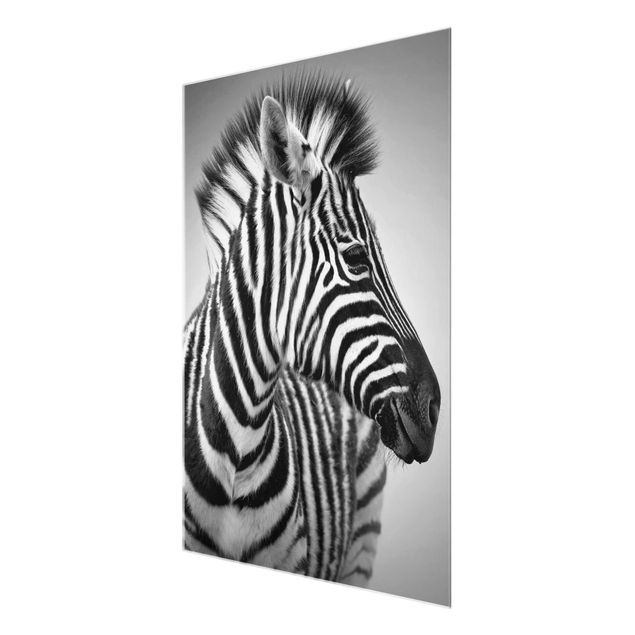 Glass print - Zebra Baby Portrait II