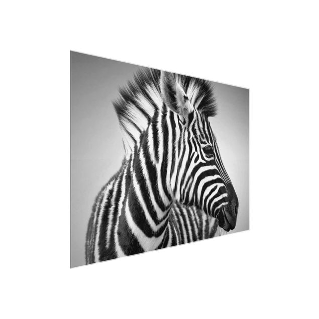 Glass print - Zebra Baby Portrait II