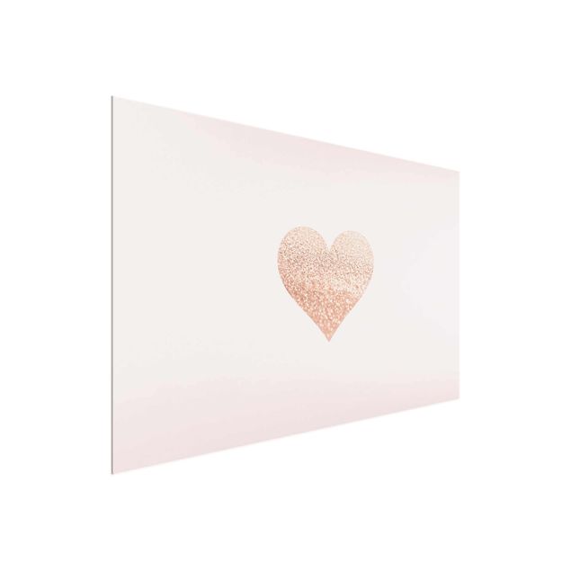 Glass print - Shimmering Heart