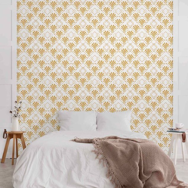 Wallpaper - Glitter Optic With Art Deco Pattern In Gold