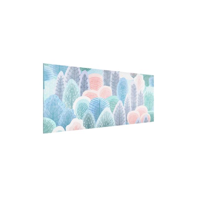 Glass print - happy Forest In Pastel