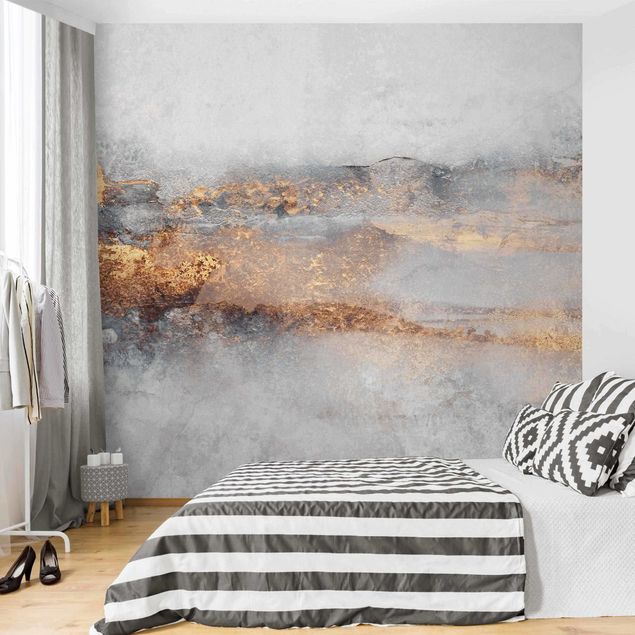 Wallpaper - Gold Grey Fog