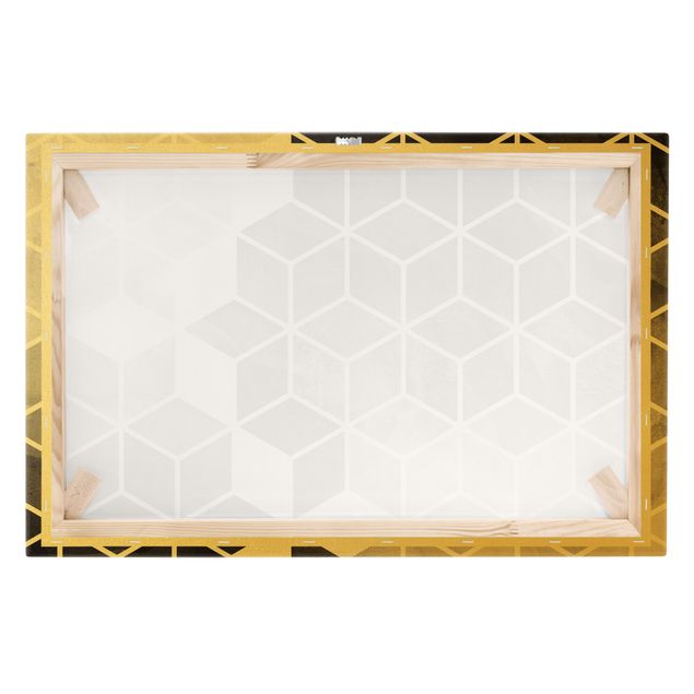 Canvas print - Black And White Golden Geometry