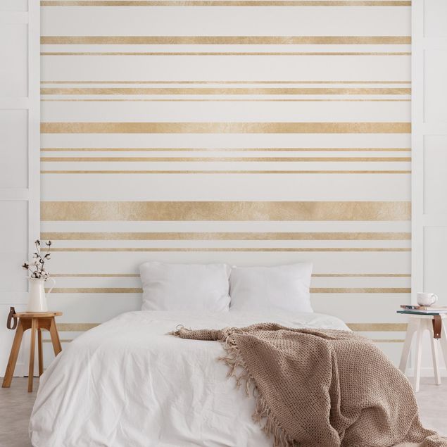Wallpaper - Golden Glitter Stripes