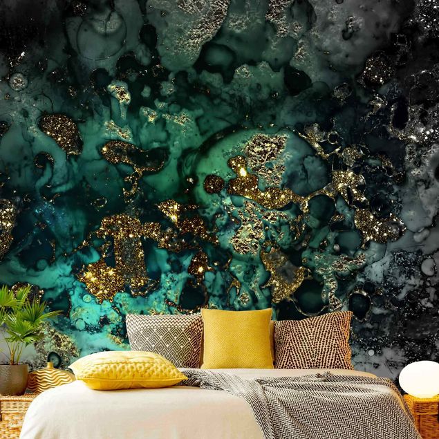 Wallpapers Golden Sea Islands Abstract
