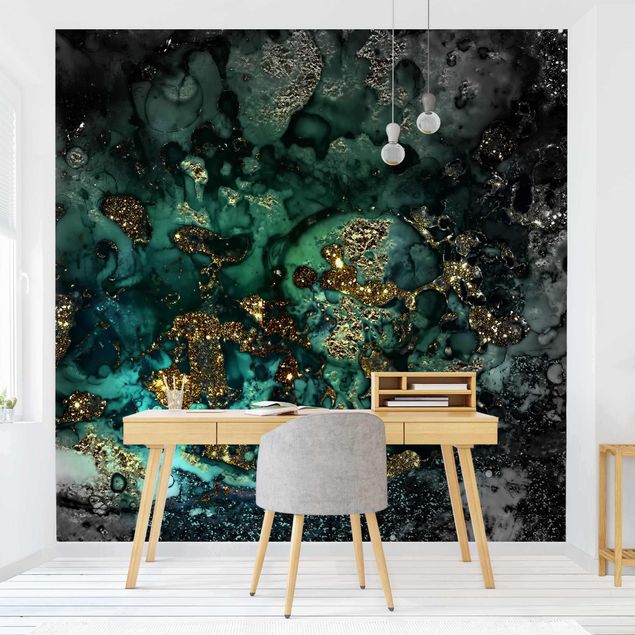 Wallpaper - Golden Sea Islands Abstract