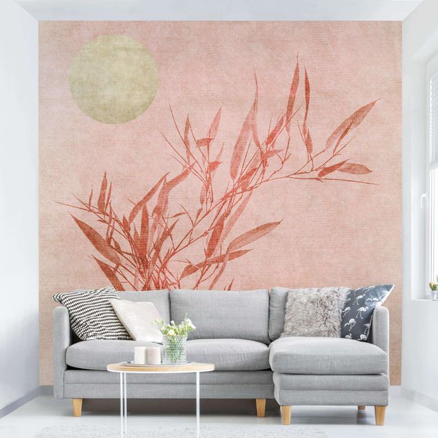 Wallpapers Golden Sun Pink Bamboo