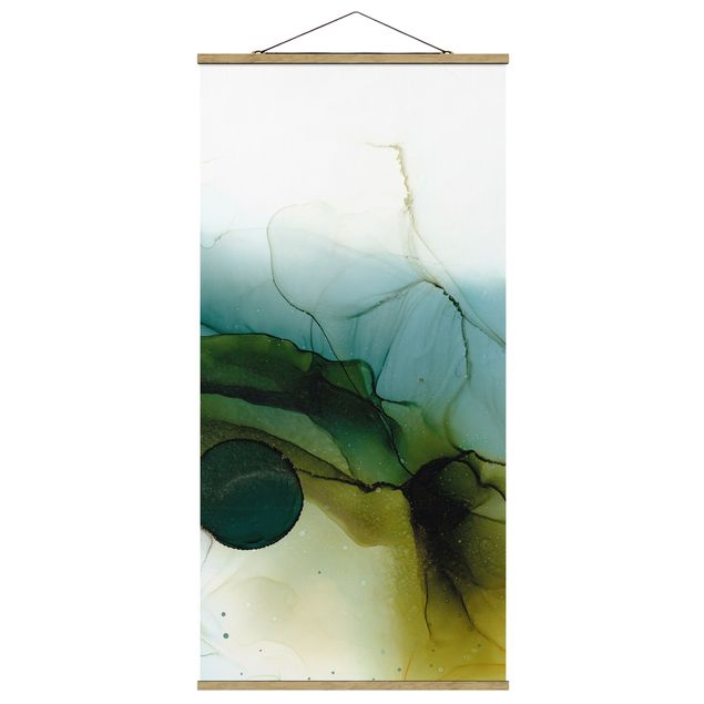 Fabric print with poster hangers - Golden Walk In The Woods - Portrait format 1:2