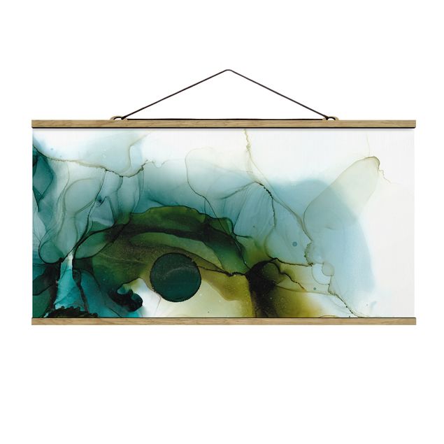 Fabric print with poster hangers - Golden Walk In The Woods - Landscape format 2:1