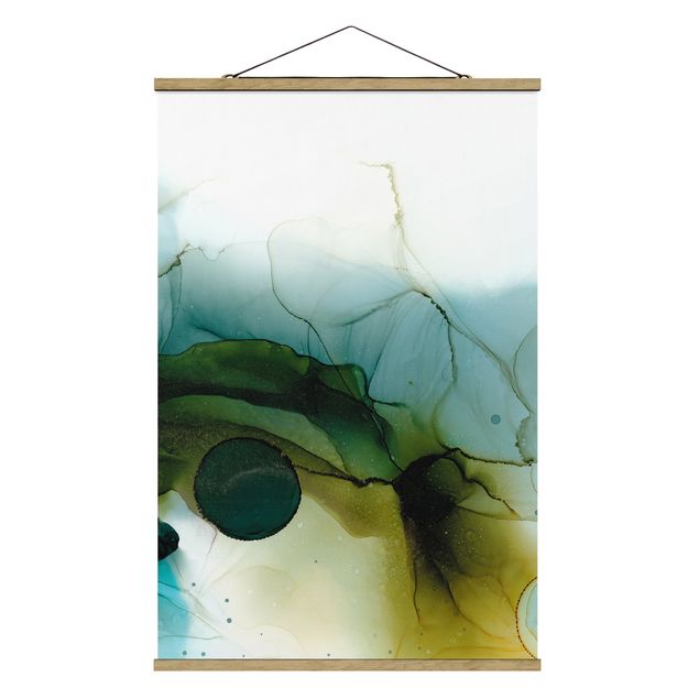 Fabric print with poster hangers - Golden Walk In The Woods - Portrait format 2:3