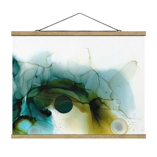 Fabric print with poster hangers - Golden Walk In The Woods - Landscape format 4:3