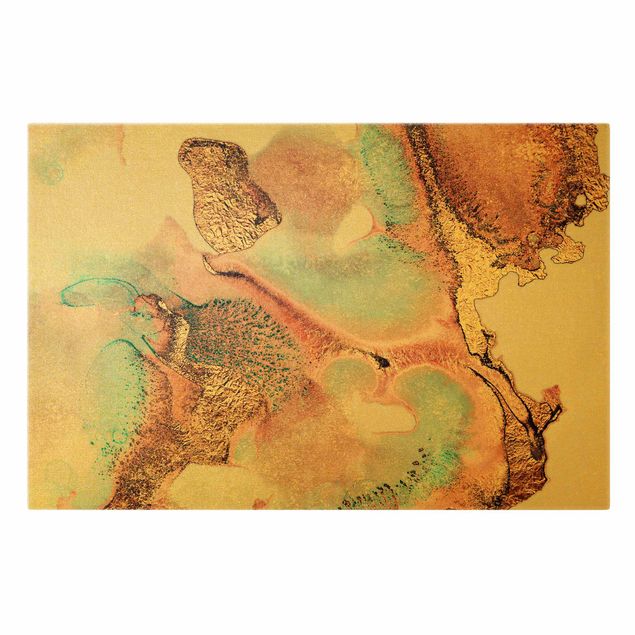 Canvas print - Golden Watercolour Rosé