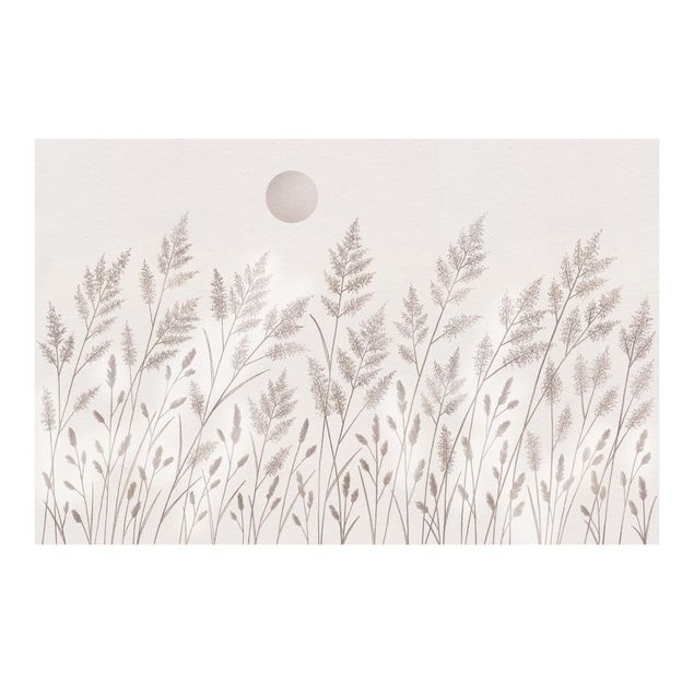 Wallpaper - Grasses And Moon In Silver