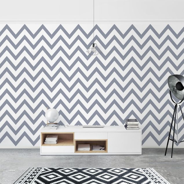 Wallpaper - Grey White Zigzag