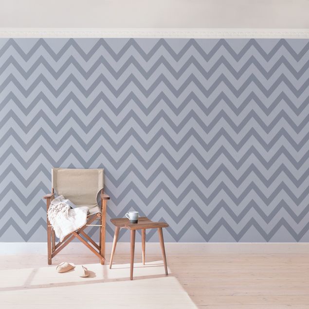 Wallpaper - Grey On Grey Zigzag