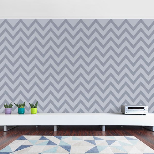 Wallpaper - Grey On Grey Zigzag