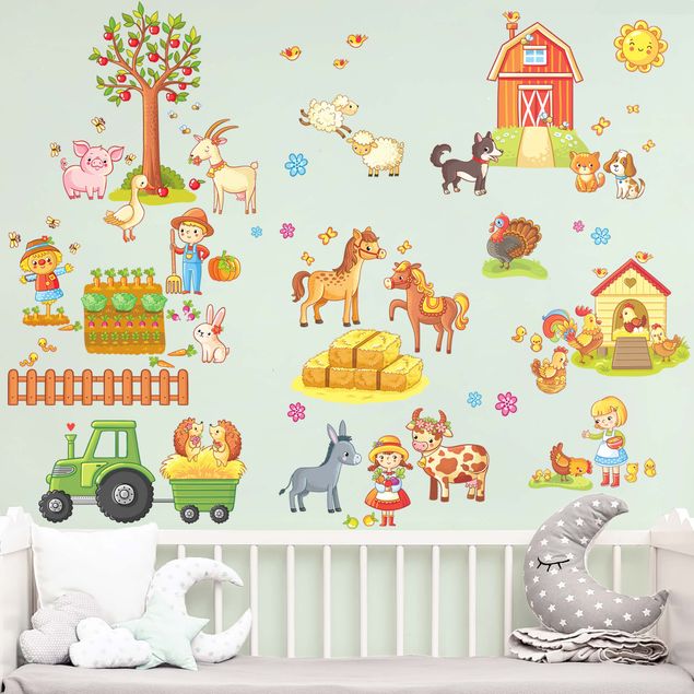 Farm animal wall stickers Big farm set