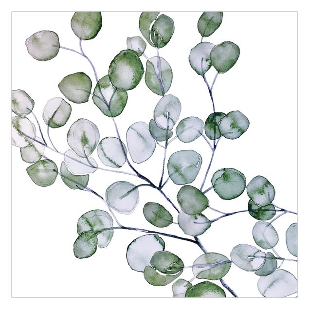 Wallpaper - Green Watercolour Eucalyptus Branch