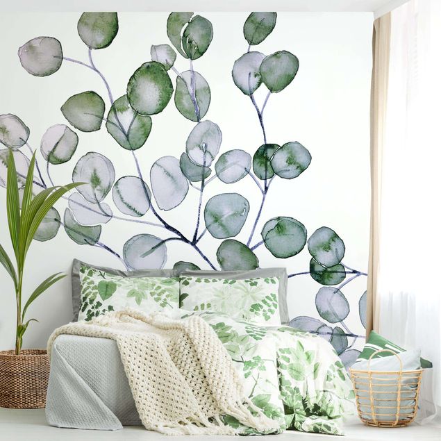 Wallpapers Green Watercolour Eucalyptus Branch