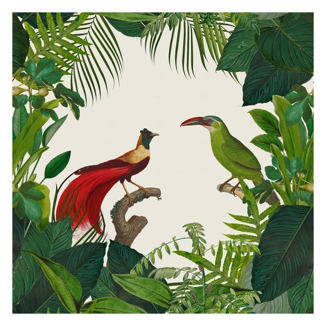 Wallpaper - Green Paradise With Tropical Birds