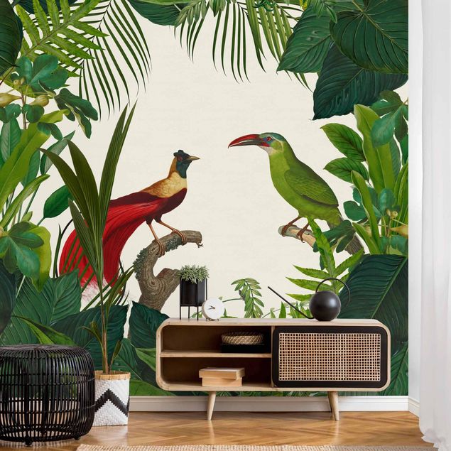 Wallpapers Green Paradise With Tropical Birds