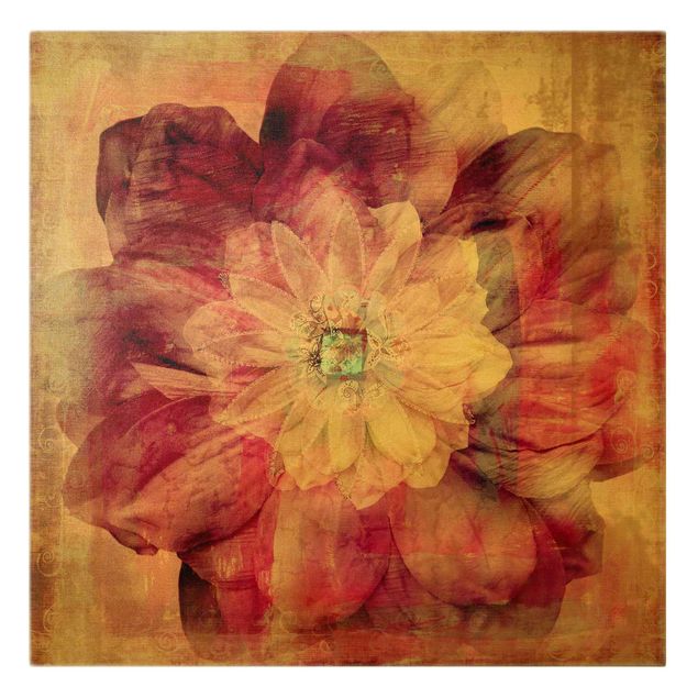 Print on canvas - Grunge Flower