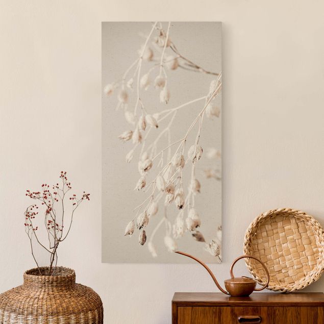 Natural canvas print - Hanging Dried Buds - Portrait format 1:2