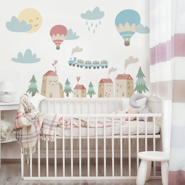 Wall sticker - Houses and railways