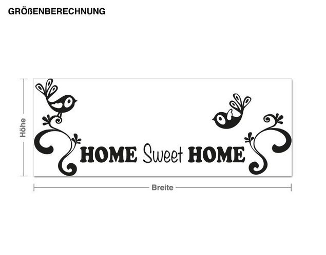 Wall stickers quotes Home Sweet Home with Bird