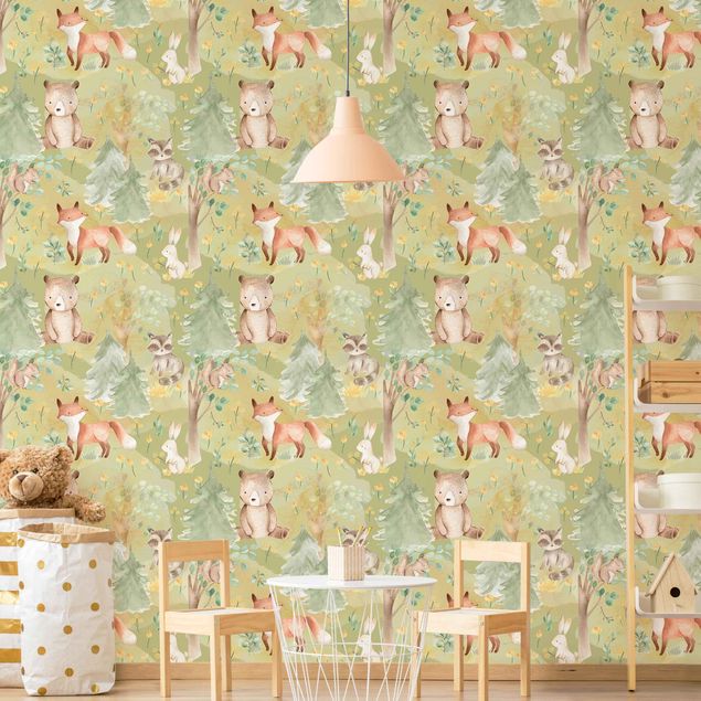 Wallpapers Rabbit And Fox On Green Meadow
