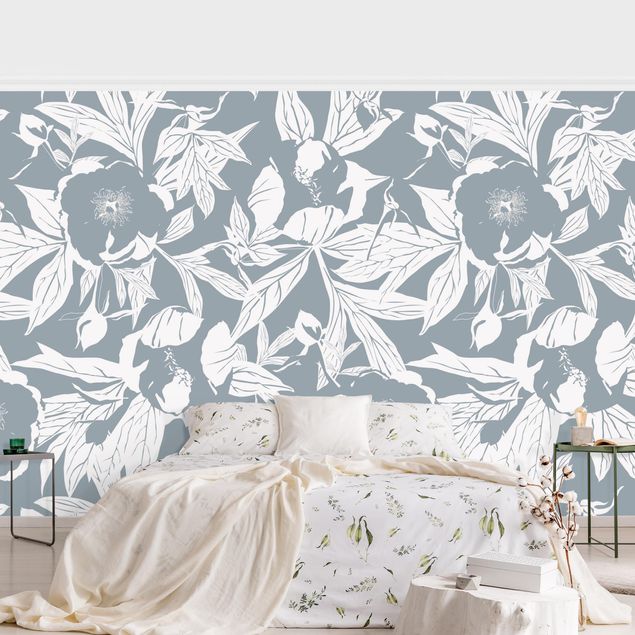 Wallpaper - Light Blue Sea Of Flowers