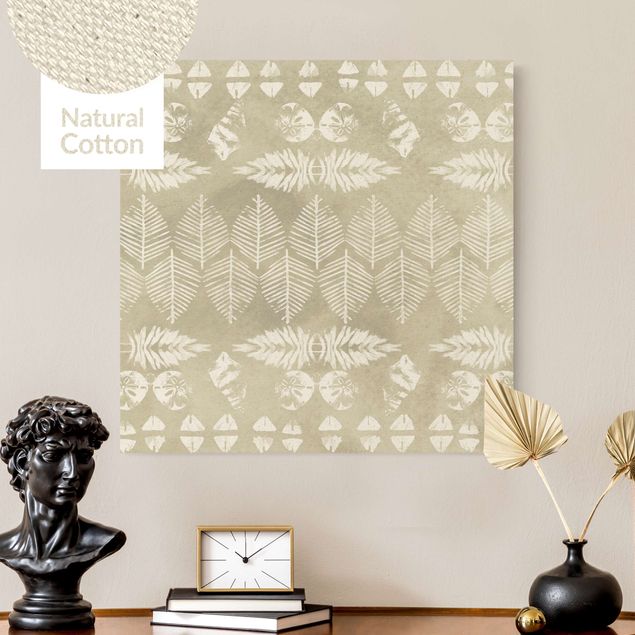 Natural canvas print - Bright Tropical Ethno Design - Square 1:1