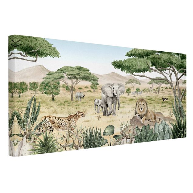 Print on canvas - Rulers of the savannah - Landscape format 2:1