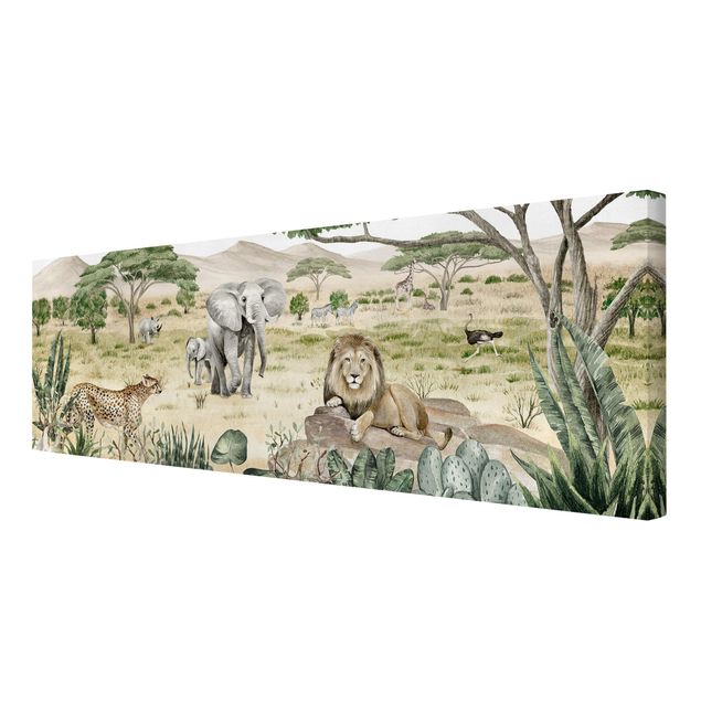 Print on canvas - Rulers of the savannah - Panorama 3:1