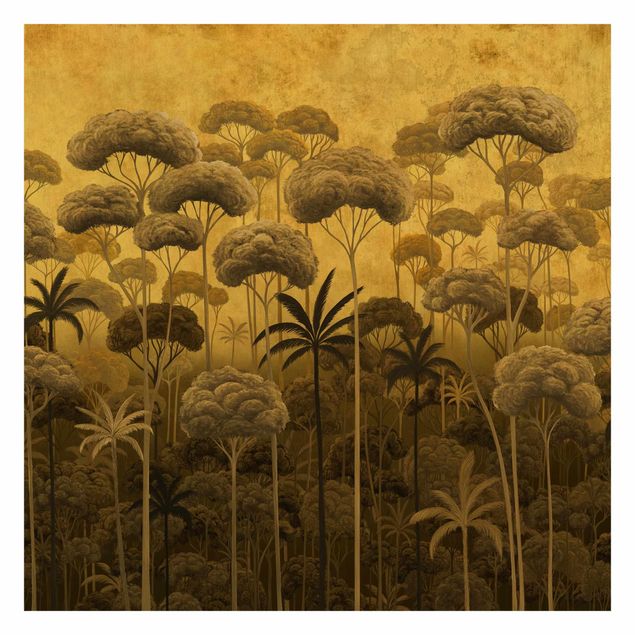 Wallpaper - Tall Trees in the Jungle in Golden Tones