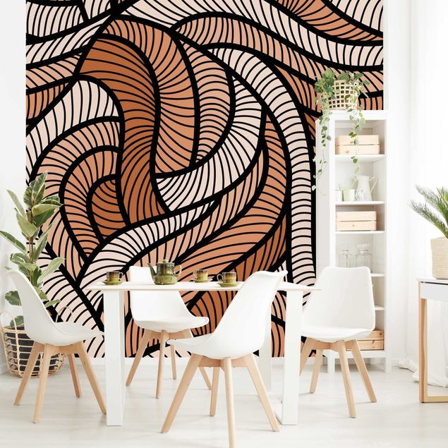 Wallpaper - Woodcut In Brown
