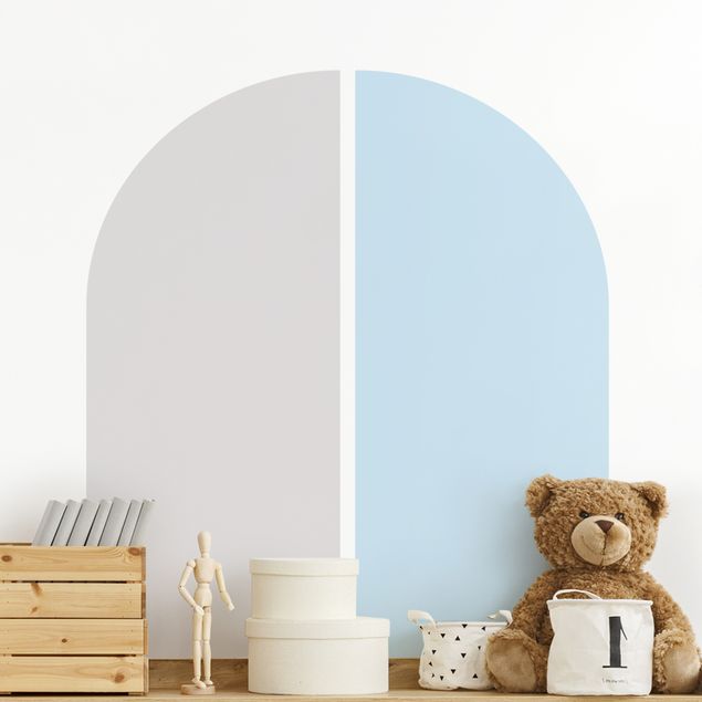 Wall decal Semi-arc Set Light Grey - Pastel Blue