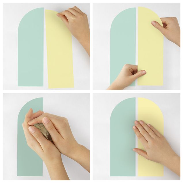 Wall sticker - Semi-arc Set Pastel Mint - Pastel Yellow