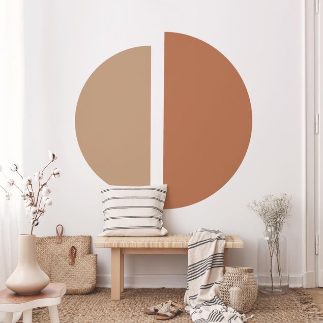 Wall sticker - Semicircle - Reddish Brown